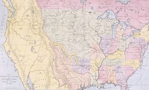 Kart som viser lokalitetene til de indiske stammene i USA i 1833, illustrasjon fra 